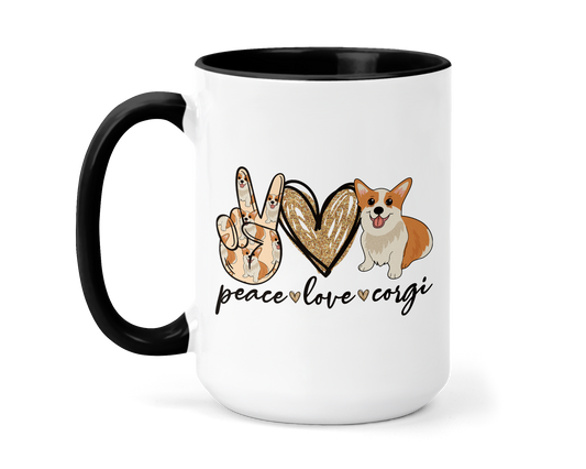 Peace Love Corgi Mug